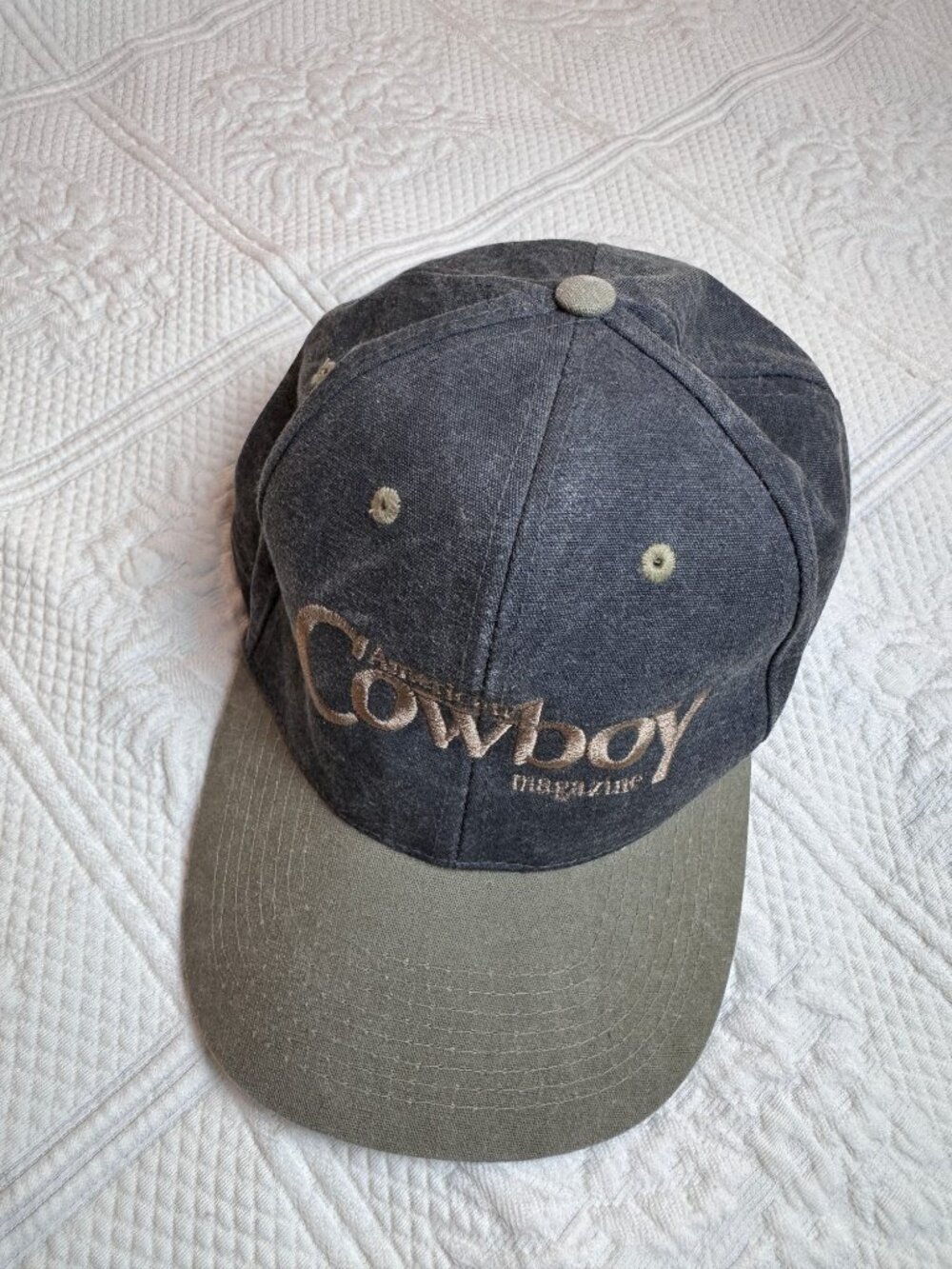 American Cowboy Magazine Trucker Cap - Navy & Olive, OS
